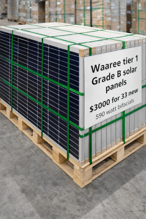 Waaree tier 1 590 watt Bifacial B grade Solar Panels new! 33/pcs